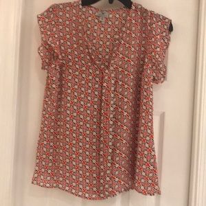 Chiffon top Red, purple,white and black